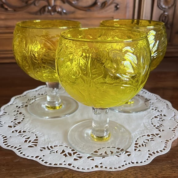 SECLA 3 Sigma Taste Setter Cabbage Wine /Water /Goblet Glasses - Picture 5 of 13